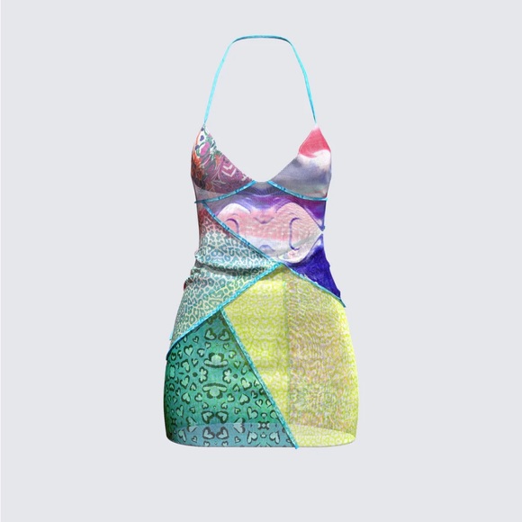 FINESSE MULTI PRINT HALTER DRESS - Picture 4 of 5